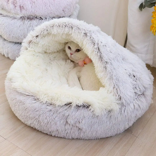 Soft Plush Round Cat Bed