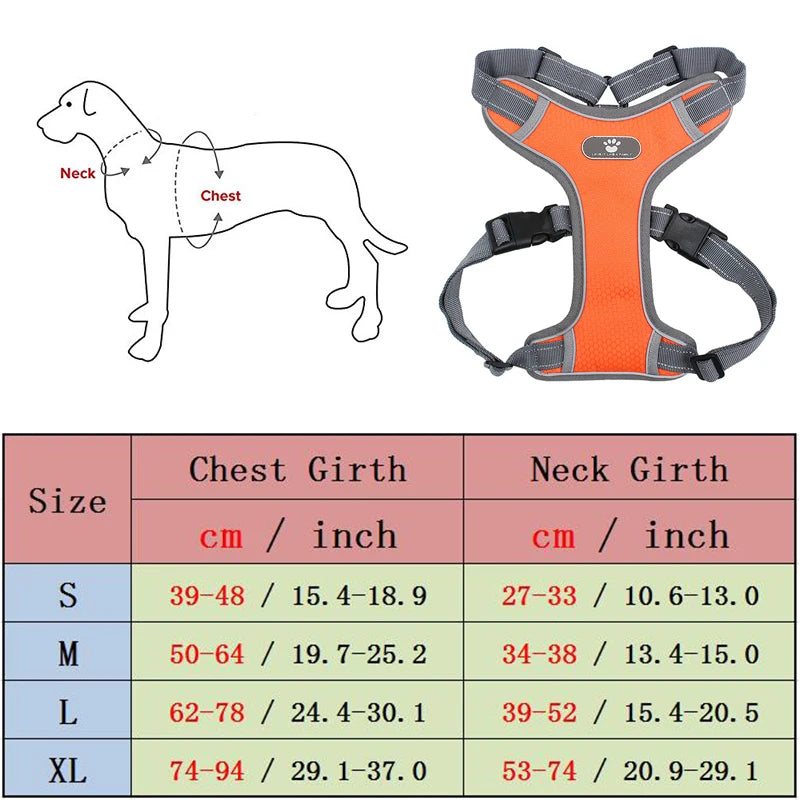 Large Dog Soft Adjustable Harness